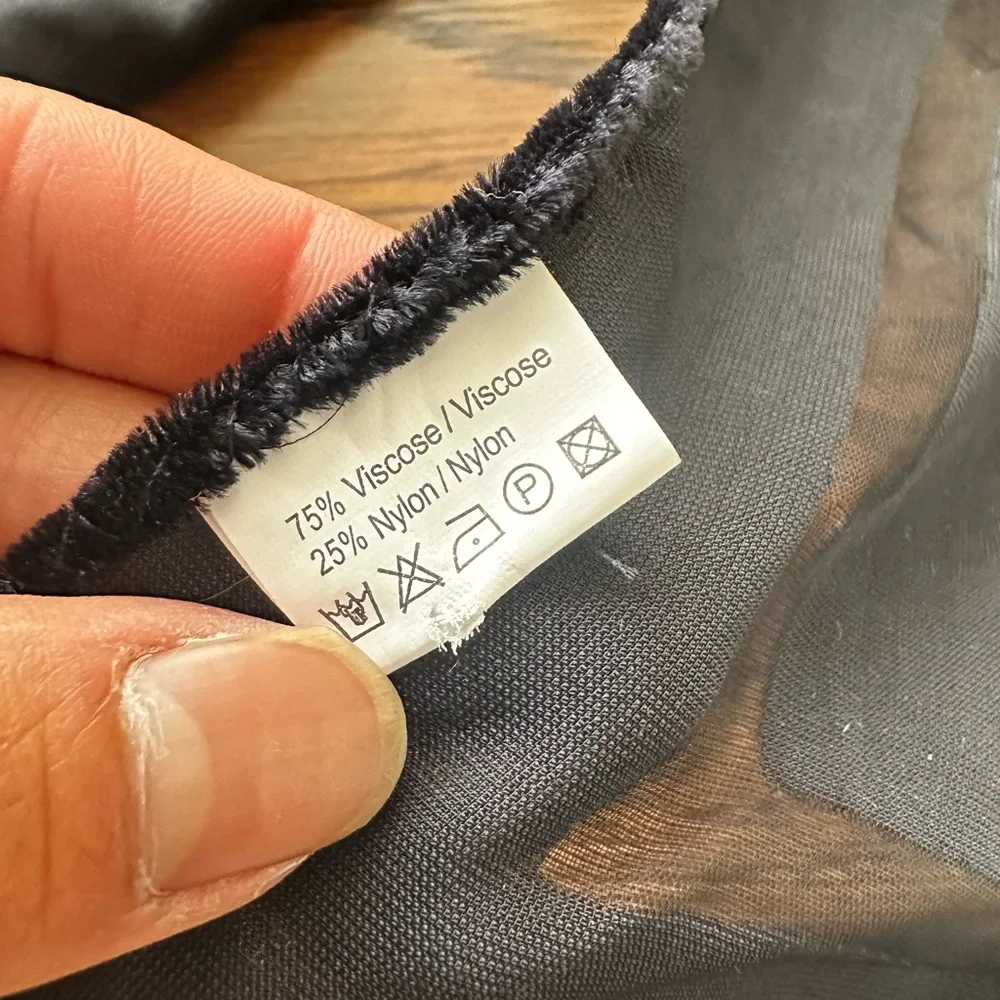 Vintage Velvet Geometric Patchwork Scarf Shawl in Blue, Black, Bronze - Picture 4 of 7